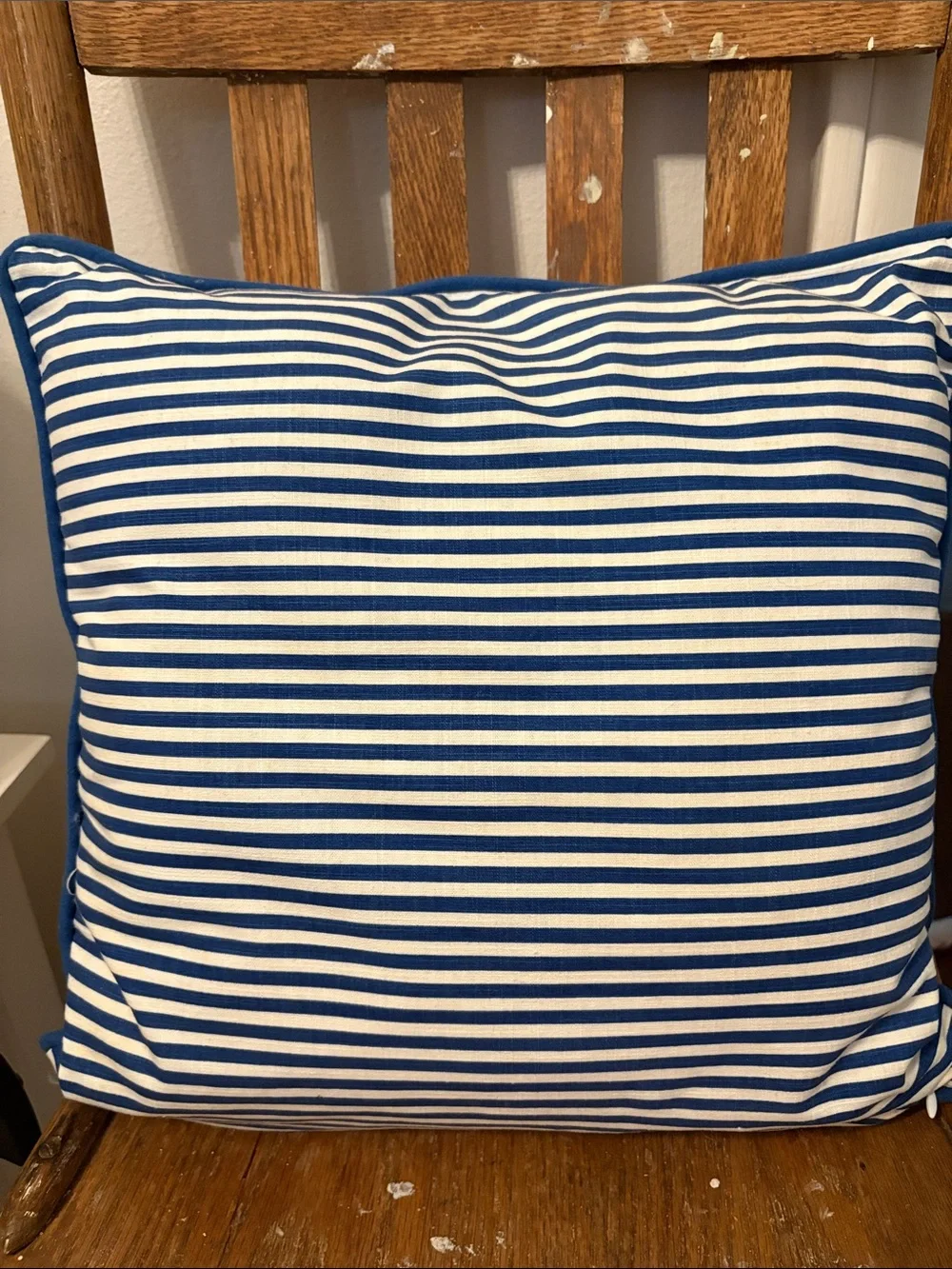 PB Dorm Floral Coral and Navy Decorative 16x16 inches Pillow